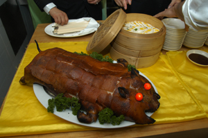 Cochinillo asado, típico de banquetes de boda